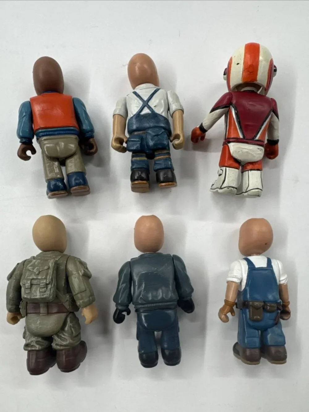 Vintage Mighty World Action Figures Lot of 6 Mike Wrench Spaceman Bald Head Toys